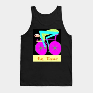 Le Tour : Abstract Psychedelic Bicycle Racing Advertising Print Tank Top